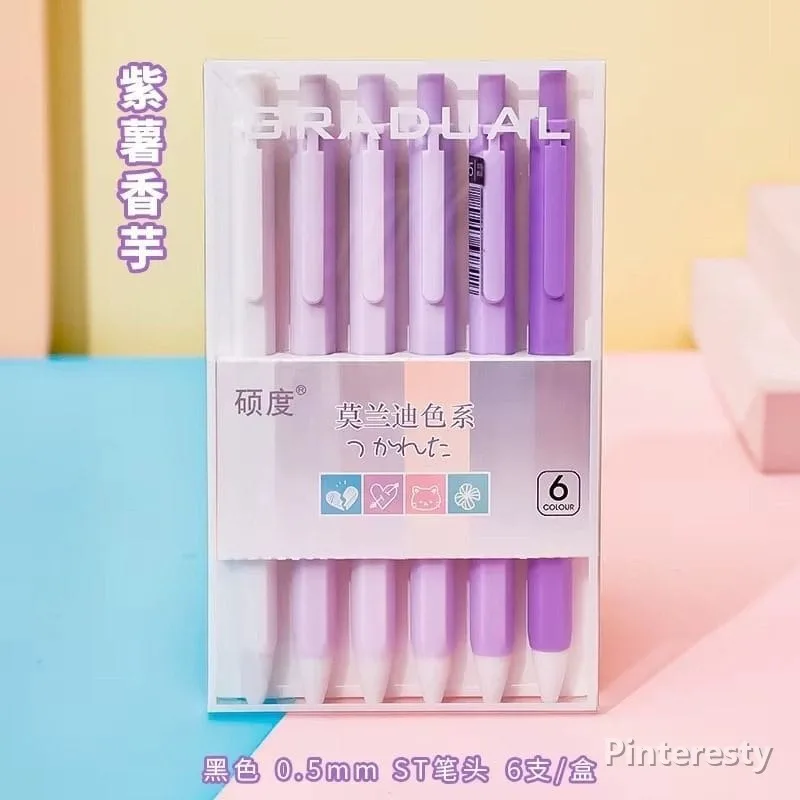 ست ۶ عددی خودکار گرادیانت بنفش | Purple Gradient Pen Set